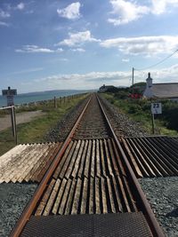 Railroad tracks against sky