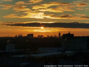 View of cityscape at sunset