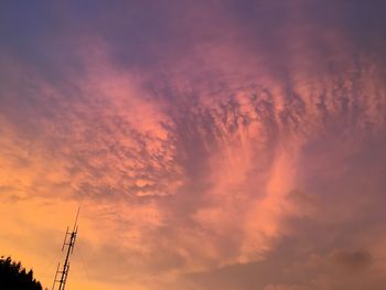 Low angle view of pink cloudy sky during sunset