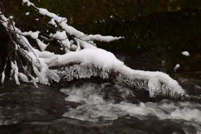 Close-up of frozen lake
