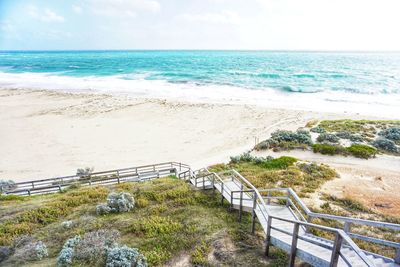 Scenic view of beach against sky