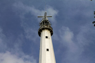 Low angle view of lighthouse against sky