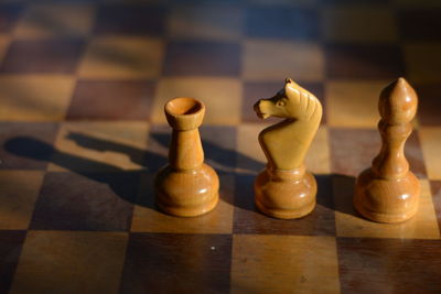 Close-up of chess pieces