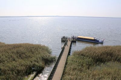 High angle view of sea against sky