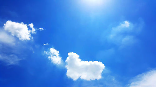 Low angle view of clouds in blue sky