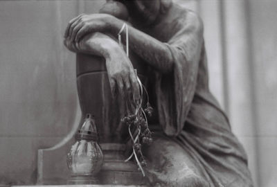 Close-up of hands working