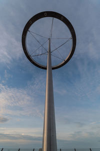 Low angle view of basketball hoop against sky