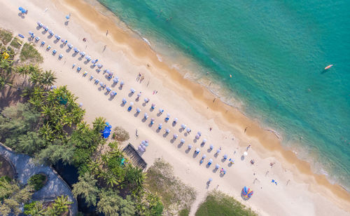 High angle view of beach