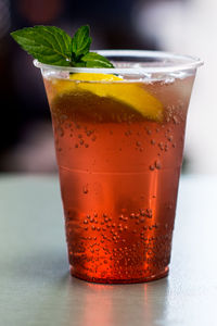 Close-up of drink on table