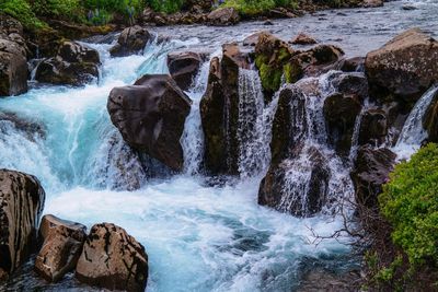Scenic view of waterfall
