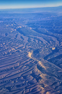 High angle view of dramatic landscape