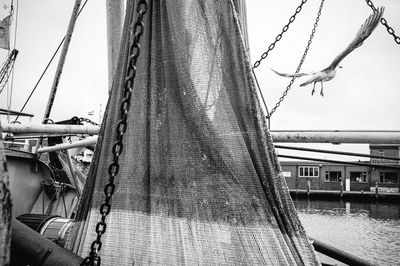 Close-up of boat against sky