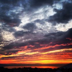 Scenic view of dramatic sky during sunset