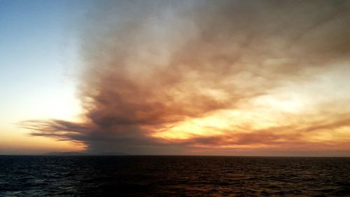 Scenic view of sea at sunset