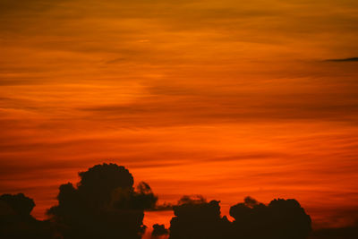 Scenic view of dramatic sky during sunset