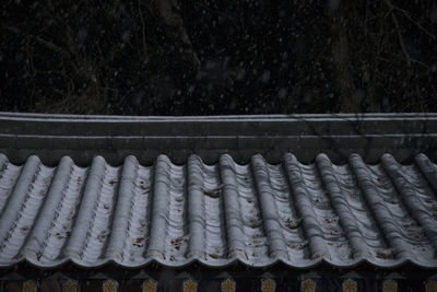High angle view of roof at night