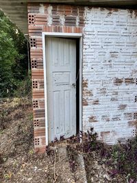 Closed door of old building