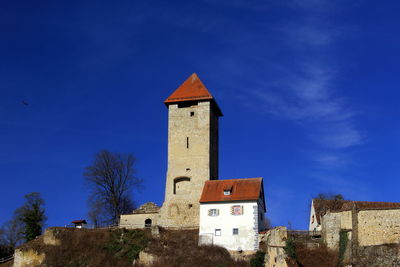 Low angle view of old building against sky