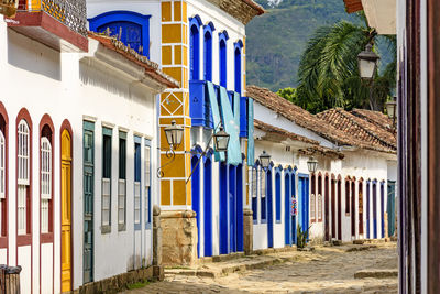 Ancient street with colonial style houses