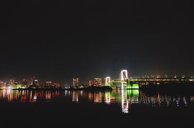 Illuminated city at night