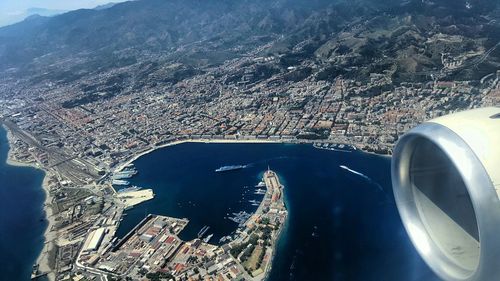 Aerial view of city from airplane