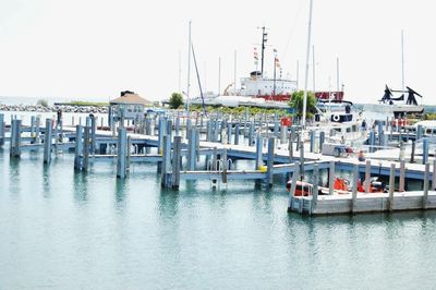 Boats in harbor