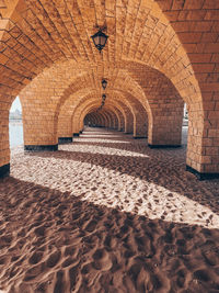 Empty corridor of historic building