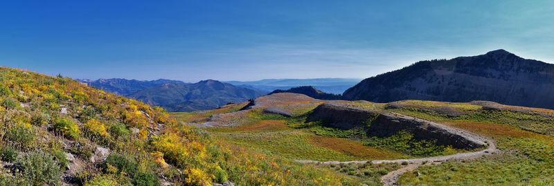 Timpanogos hiking trail landscape views in uinta wasatch cache national forest utah