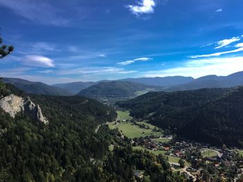 Scenic view of mountains against cloudy sky