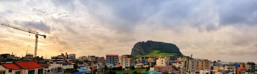 Panoramic view of buildings against sky