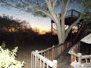 View of built structure against trees