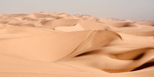 Sand dunes in desert