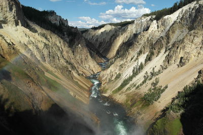 Scenic view of upper yellowstone falls