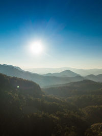 Scenic view of mountains against clear sky