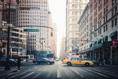 Road passing through city street