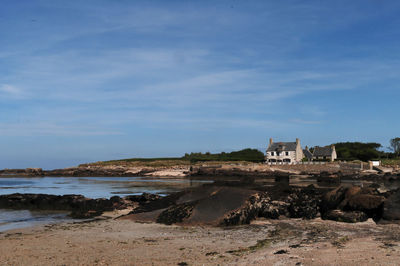 Scenic view of beach against sky