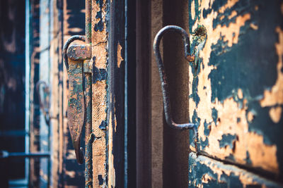 Close-up of wooden door