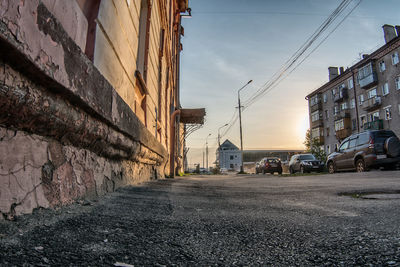 Street in city against sky