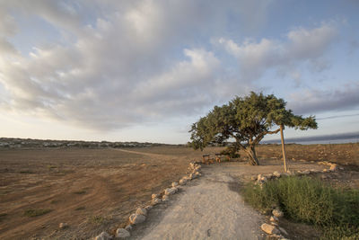 Scenic view of landscape against cloudy sky