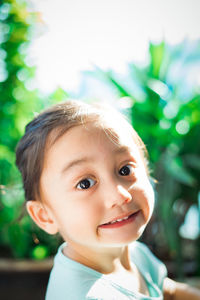 Close-up portrait of cute girl