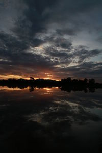 Scenic view of dramatic sky during sunset