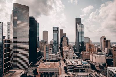 Modern cityscape against sky