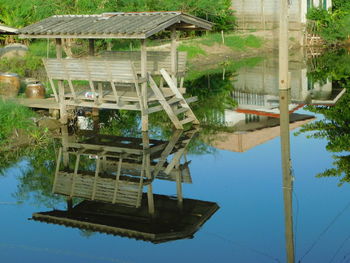 Reflection of built structure in water