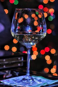 Close-up of wine glass on table