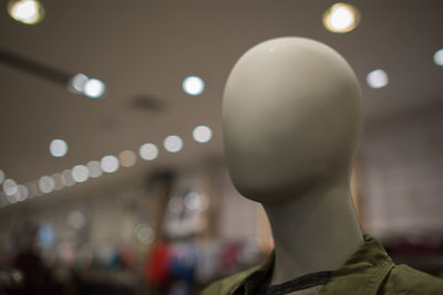 Close-up of mannequin at store