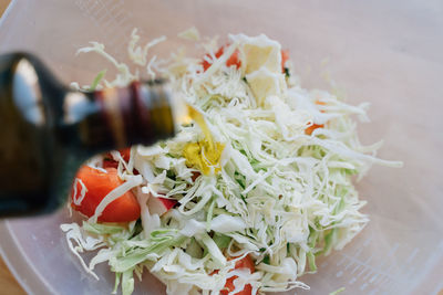 Close-up of food in plate on table