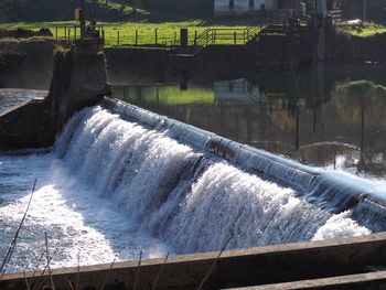 Water flowing in dam