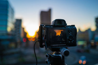 Close-up of camera