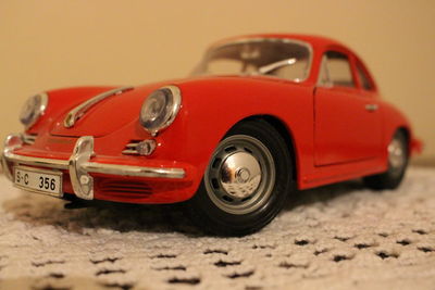 Close-up of toy car