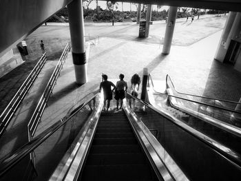 Woman walking on road